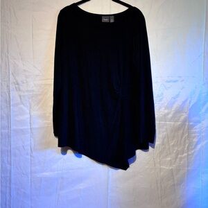 Elegant Midnight Black Long Sleeve Top